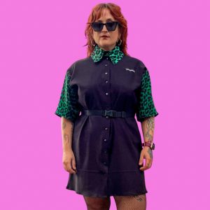 Vestido camisero Leopardo verde